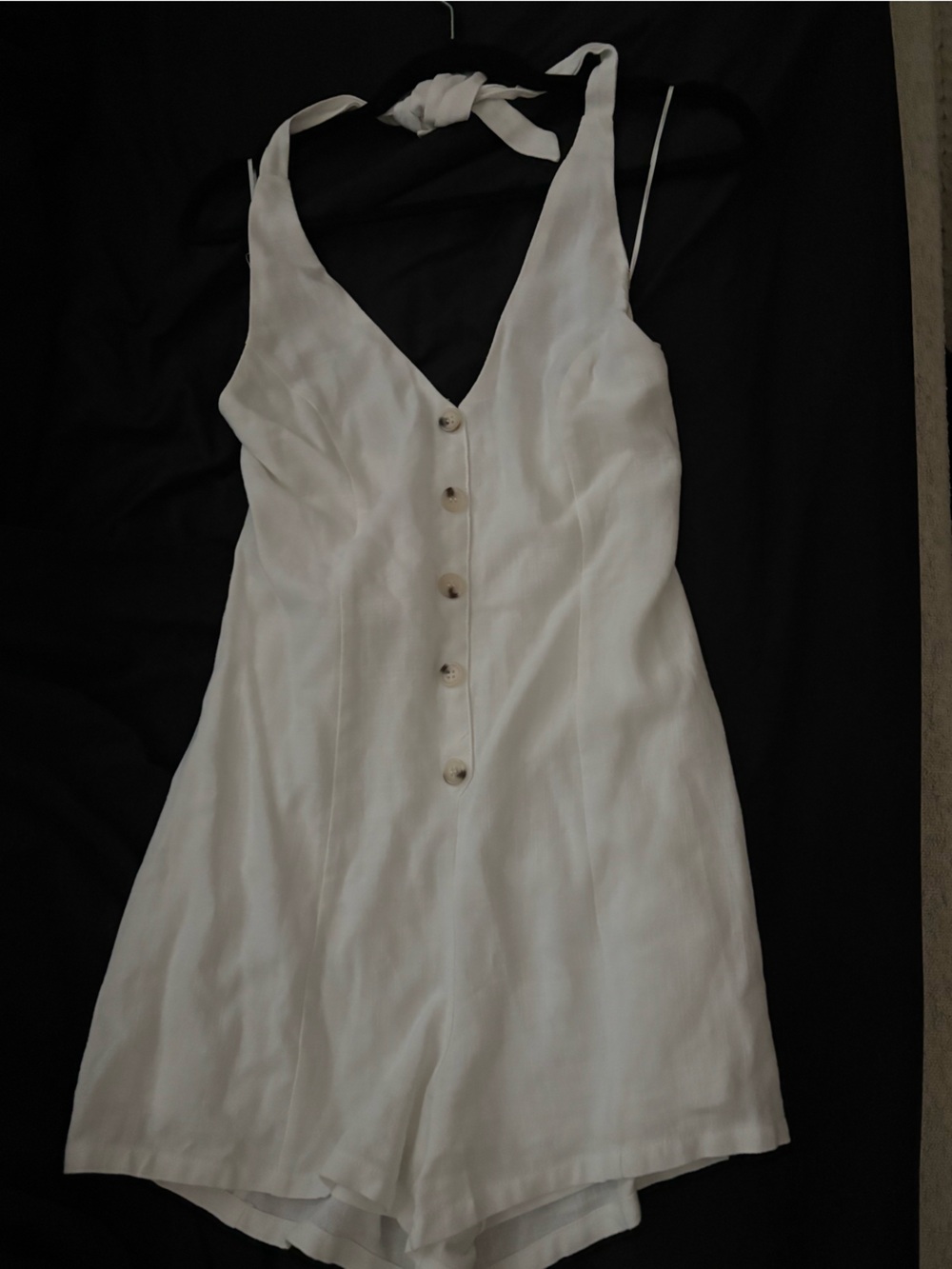 Sadie & Sage White Linen women’s romper
